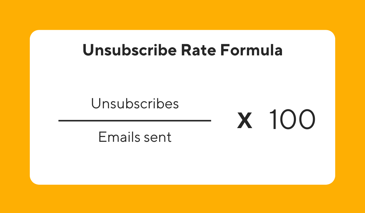 email unsubscribe rate formula