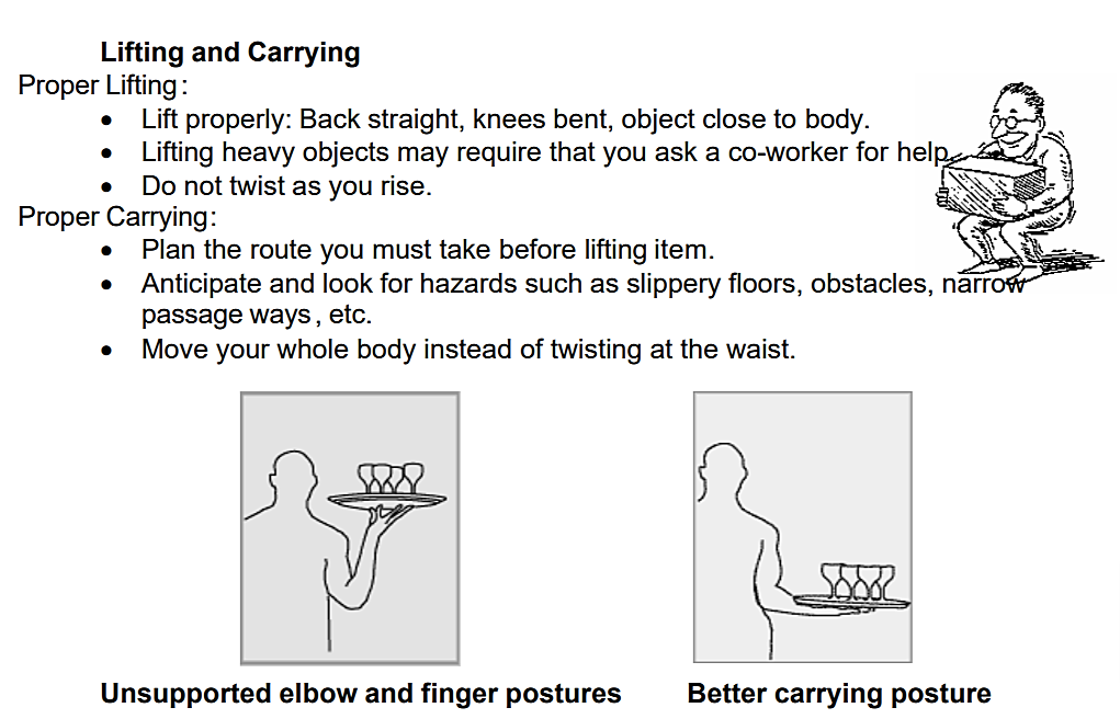 employee safety measures from a restaurant operations manual