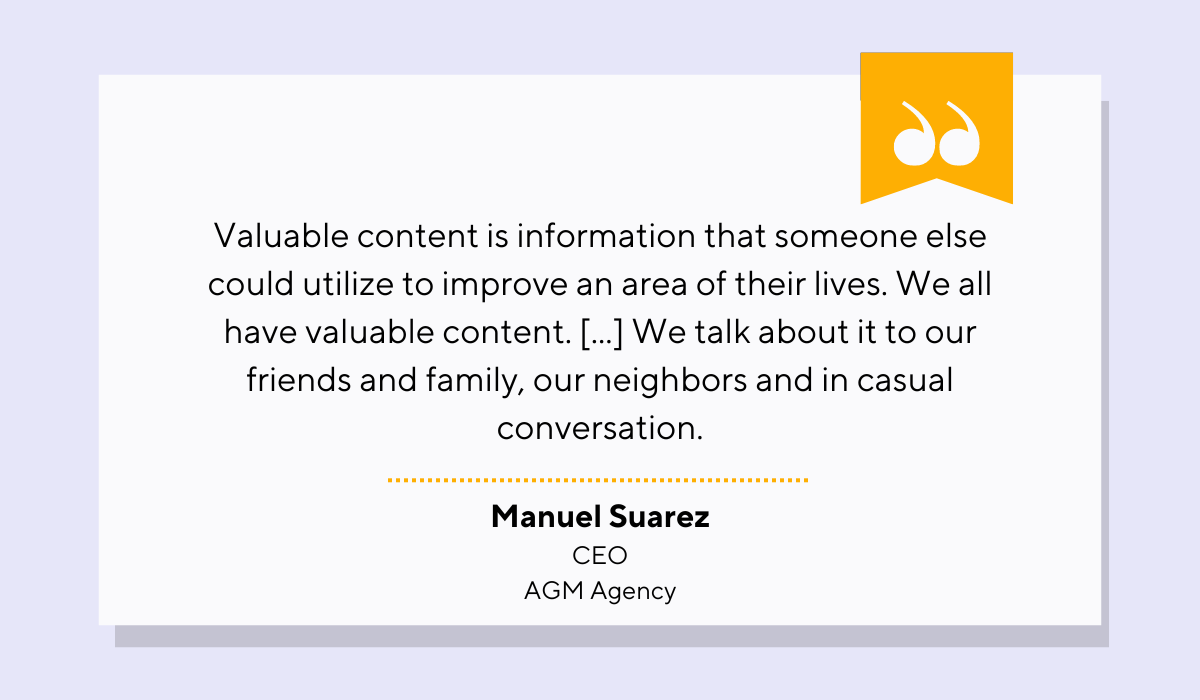 quote explaining what valuable content is