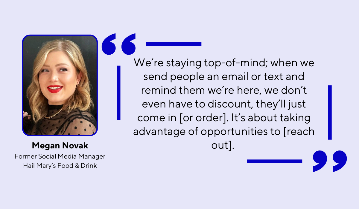 quote about how email marketing can help keep a restaurant top of mind