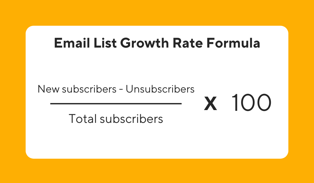 email list growth rate formula